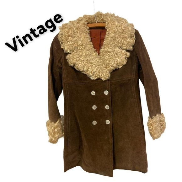 American Vintage Jackets & Blazers - vintage suede leather jacket coat
